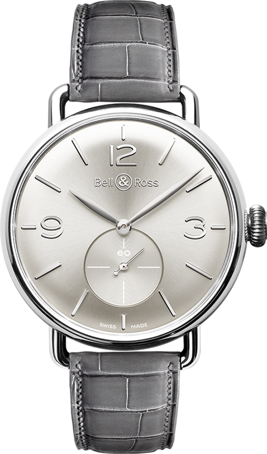 Bell and Ross Vintage New Swiss Men-s Watch WW1 BRWW1-ME-AG-SI/SCR