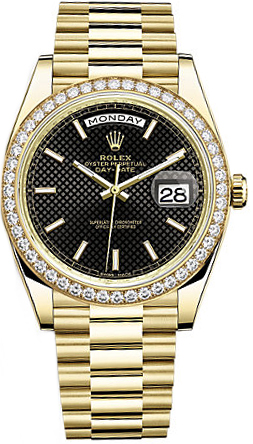Rolex Day-Date 40 Black Dial Men-s Gold Watch 228348RBR