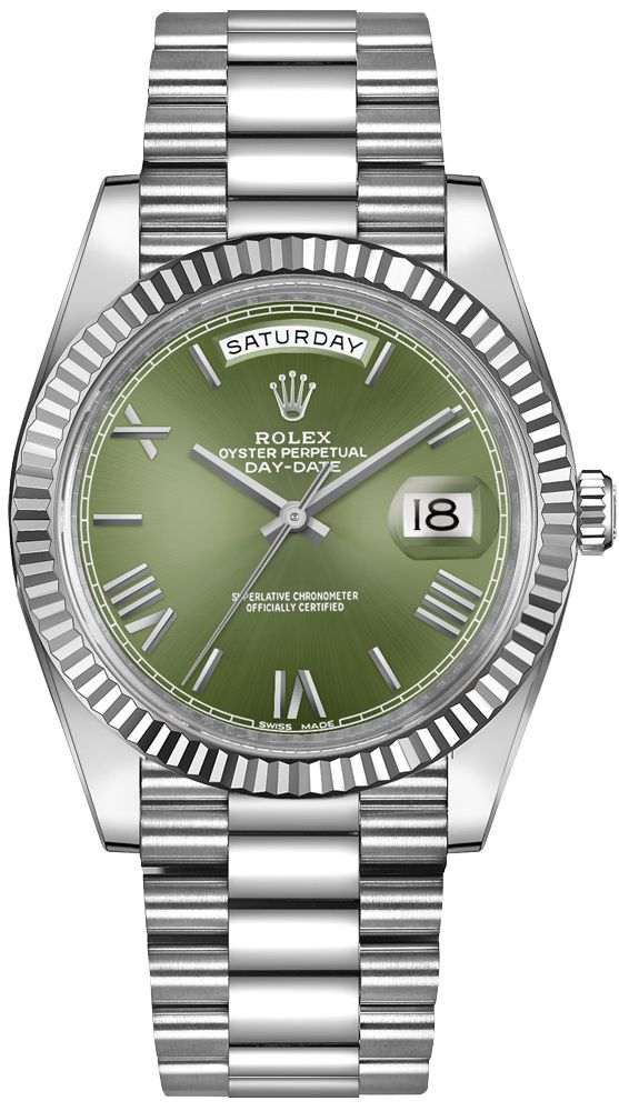 Rolex Day-Date 40 Green Dial White Gold Watch 228239