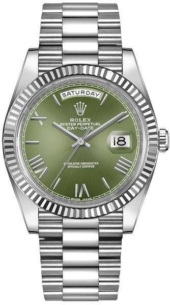 Rolex Day-Date 40 Green Dial White Gold Watch 228239