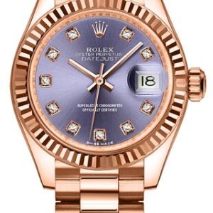 Rolex Lady-Datejust 28 Aubergine Dial Women-s Watch 279175