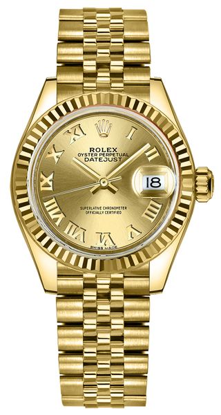 Rolex Lady-Datejust 28 Solid 18k Yellow Gold Women-s Watch 279178